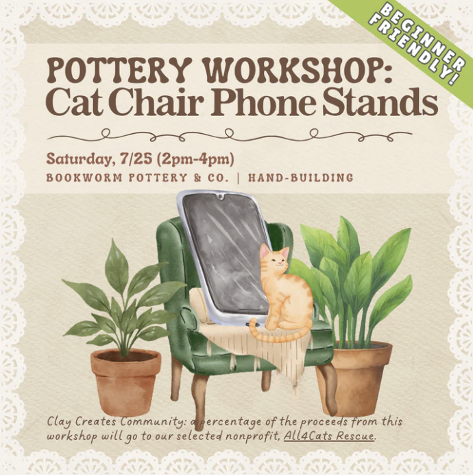 Pottery Workshop: Cat Chair Phone Stands