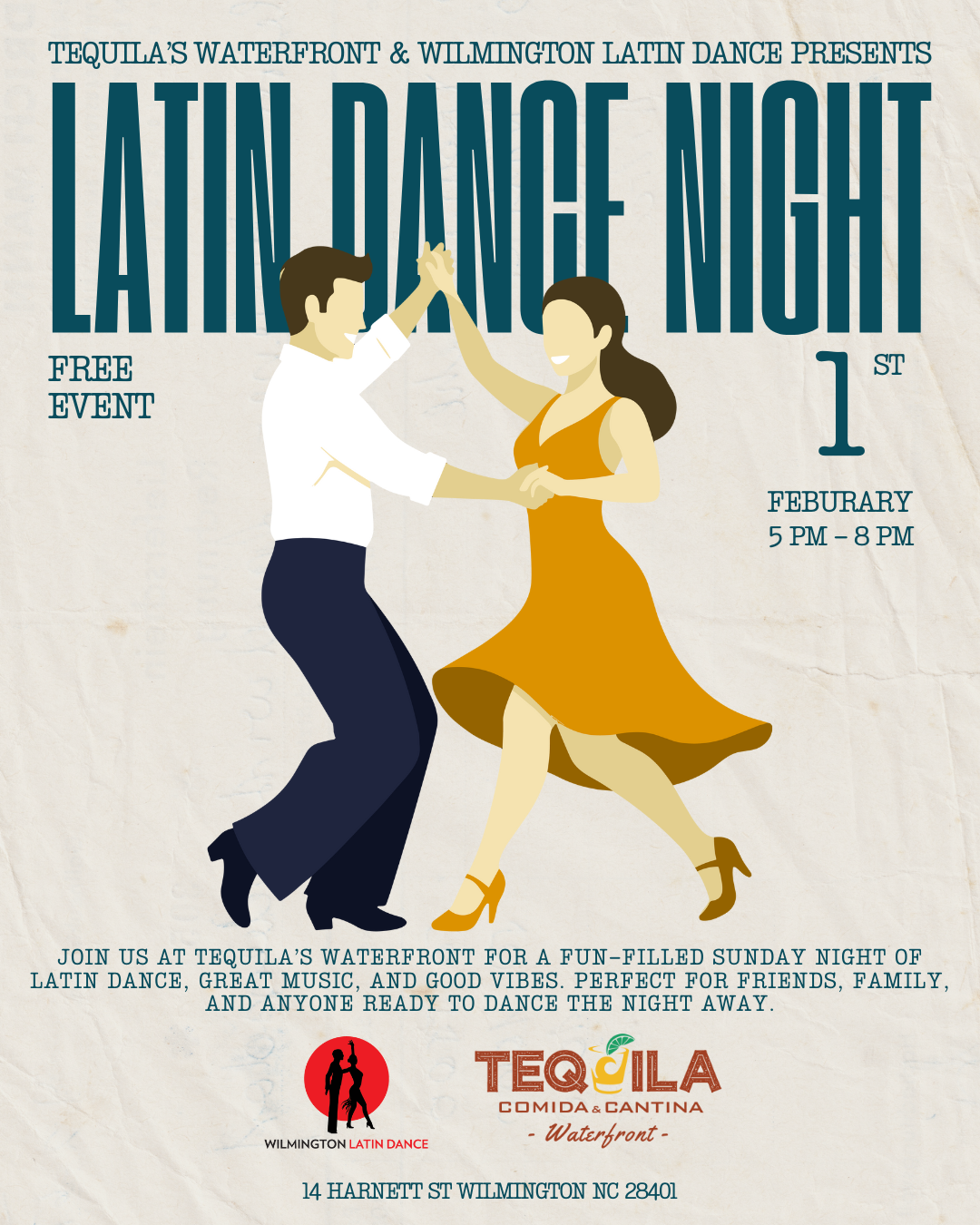Latin Dance Night @ Tequila's Waterfront - FREE EVENT
