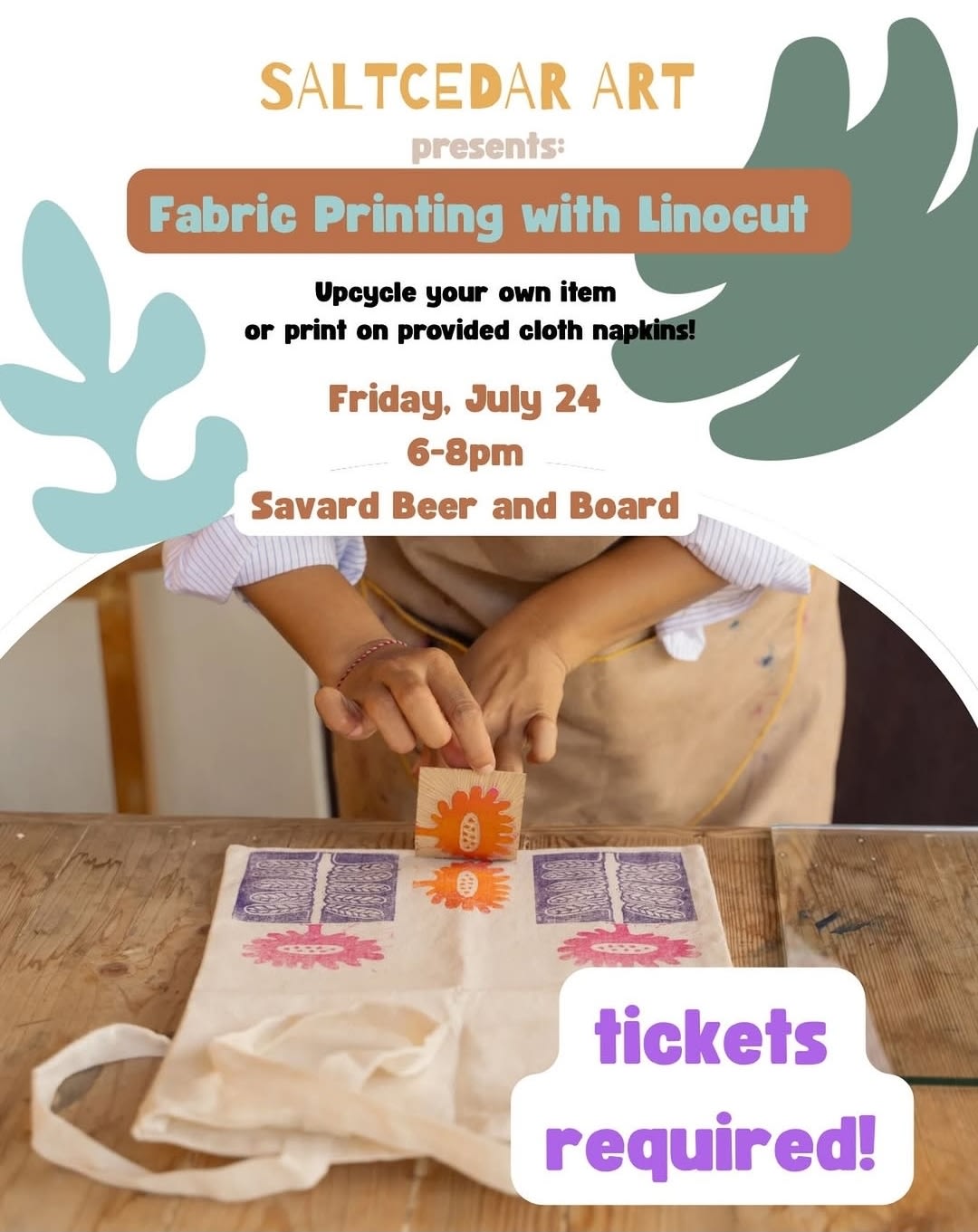 Fabric Printing with Linocut Workshop