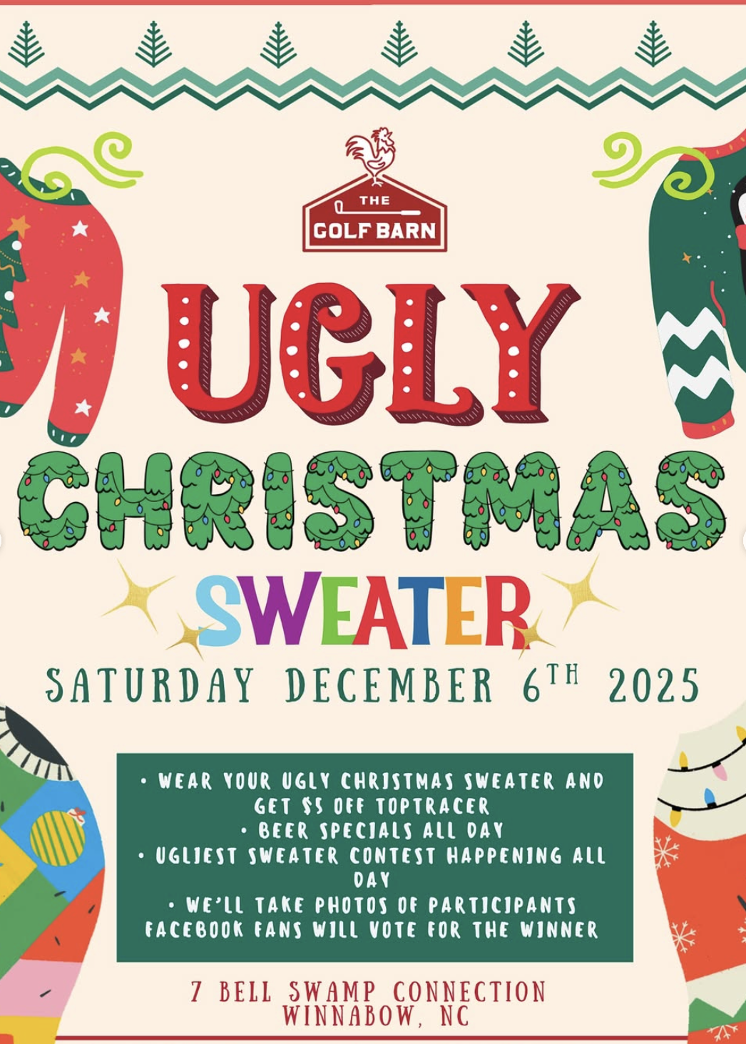 Ugly Christmas Sweater Day at The Golf Barn 