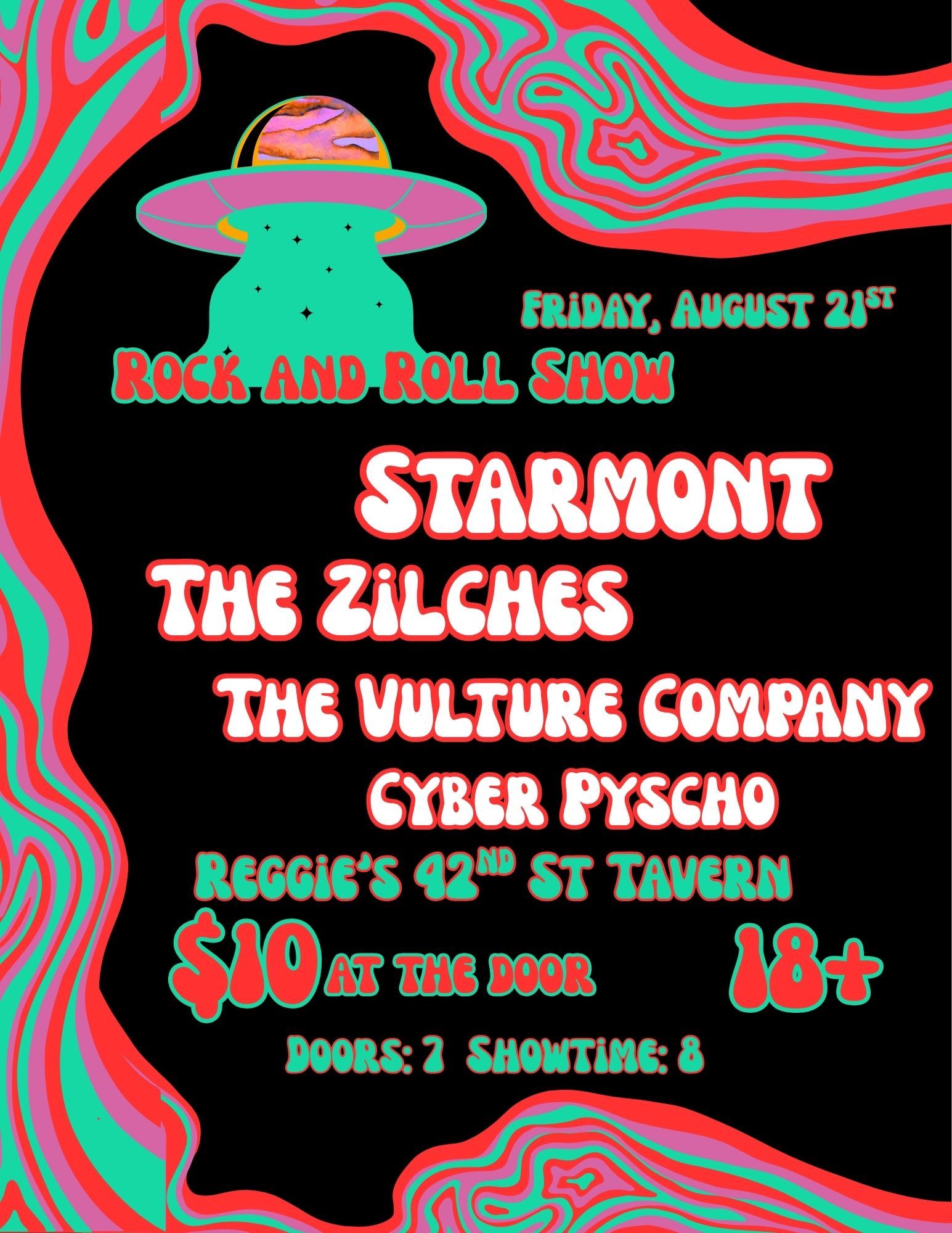 Live at Reggie's: Starmont, The Zilches, The Vulture Co, and Cyber Psycho