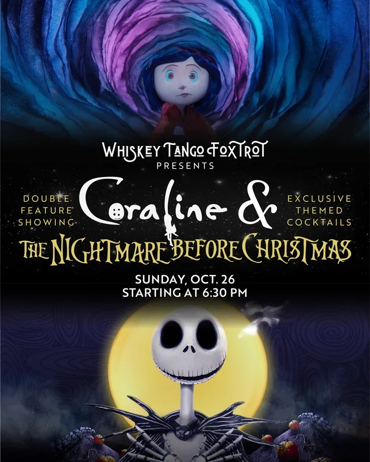 Whiskey Tango Foxtrot Movie Night - Coraline & The Nightmare Before Christmas