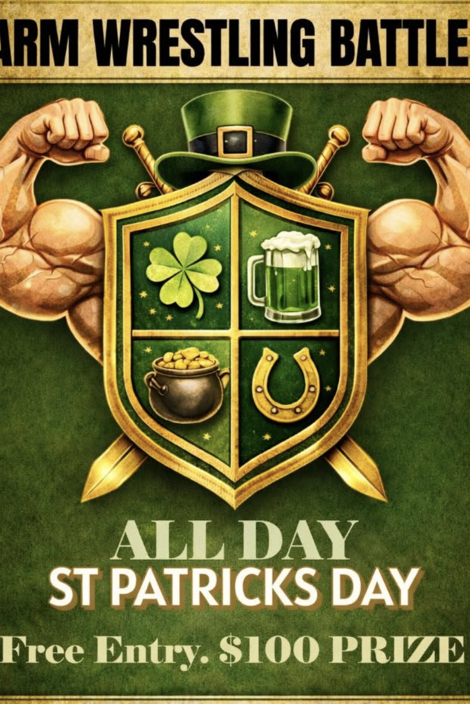 ST. PATRICK’S DAY ARM WRESTLING BATTLE