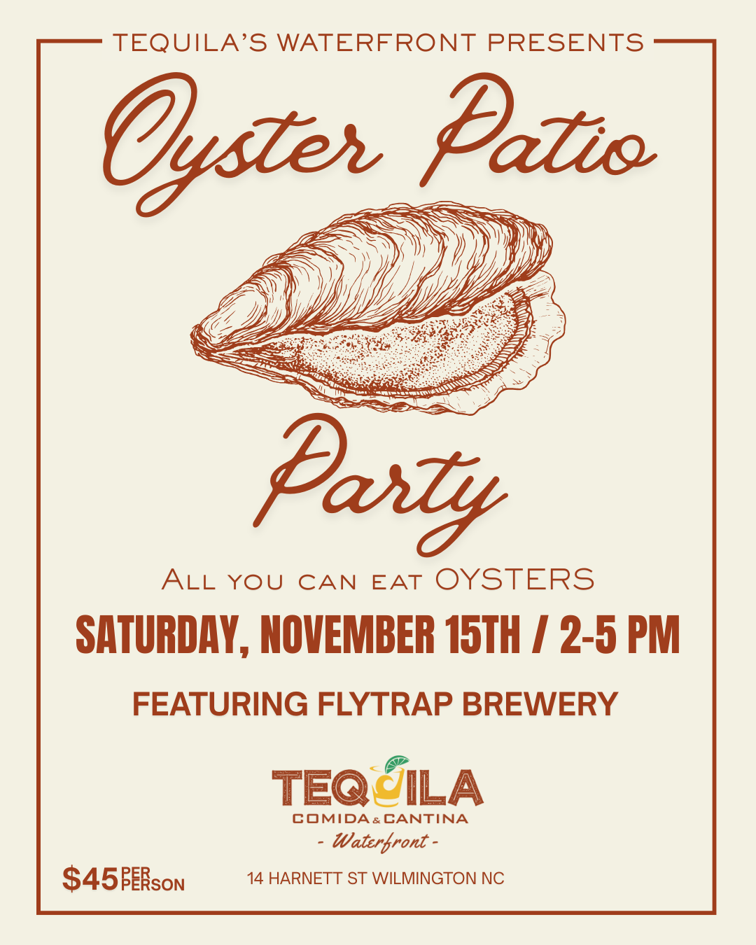 Oyster Patio Party @ Tequila's Watefront
