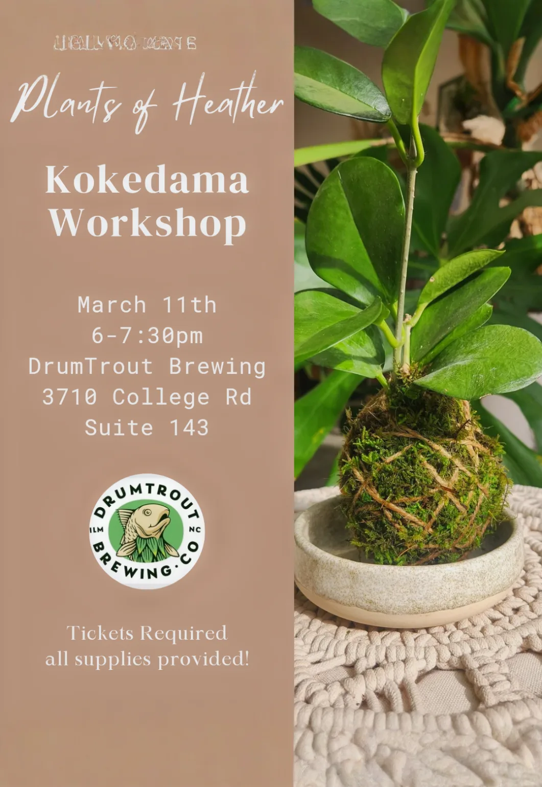 March Kokedama Workshop