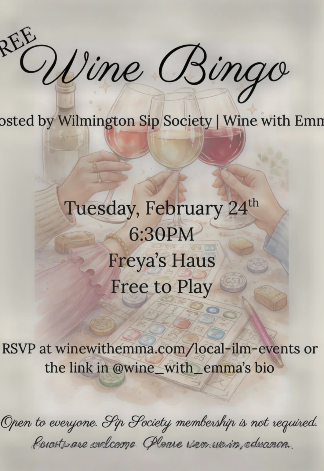 Free Wine Bingo
