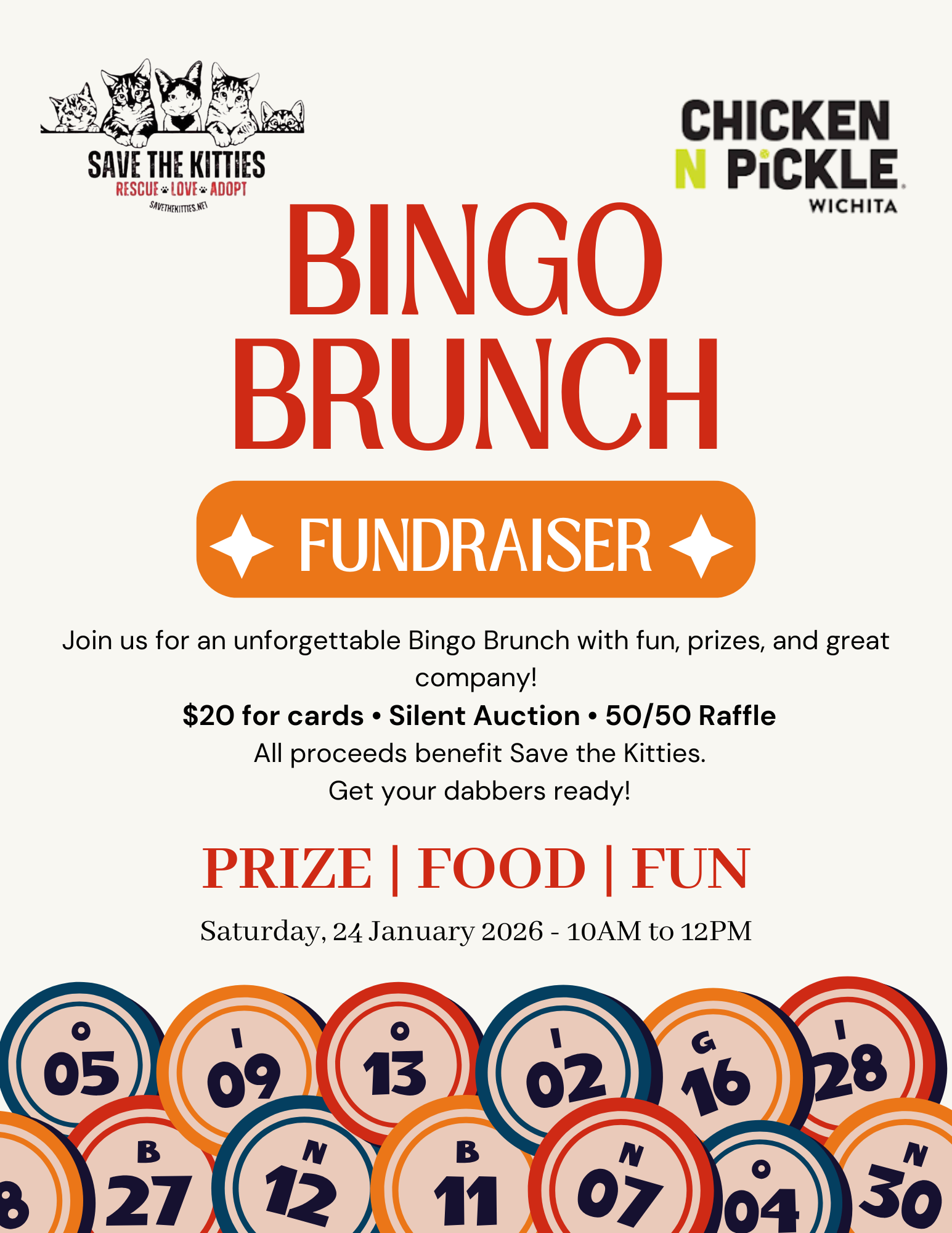 Bingo Brunch Fundraiser for Save the Kitties