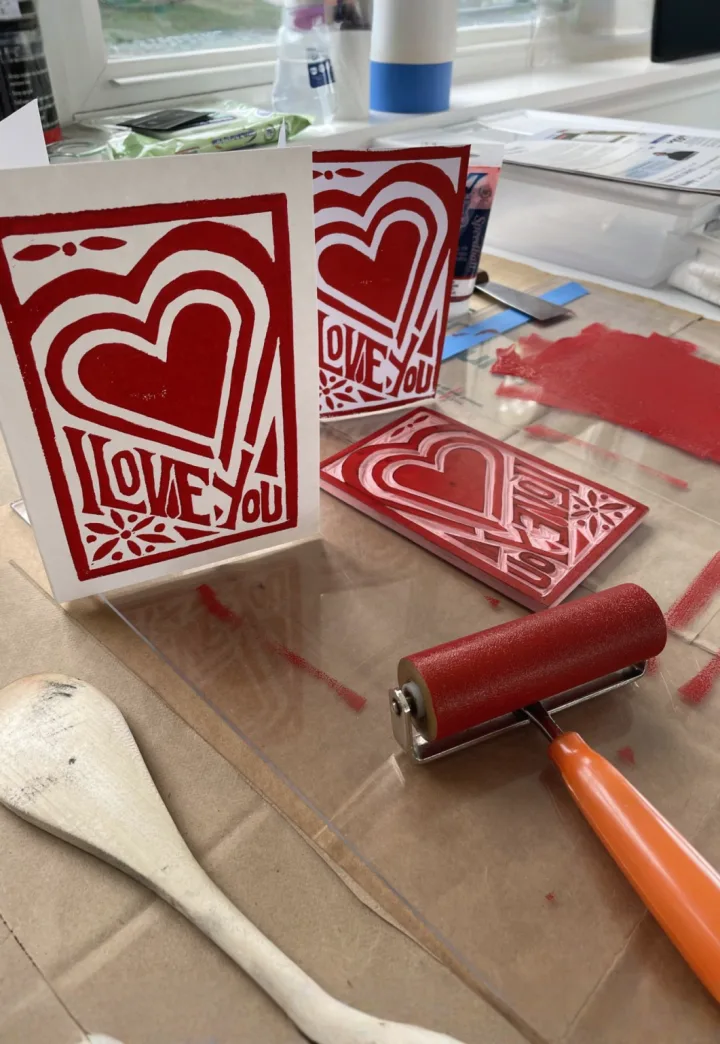Valentines Day Linocut Card Making Workshop