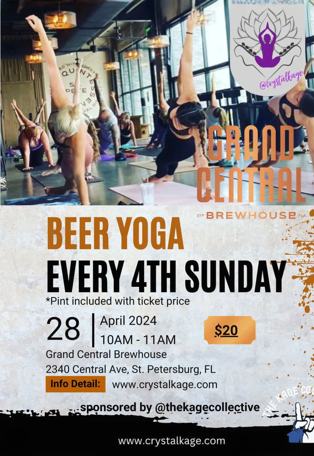 Yoga, beer, rose & mimosas at Grand Central Brewhouse