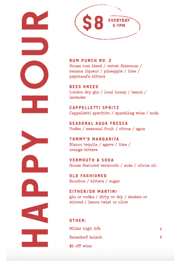 $8 Cocktails