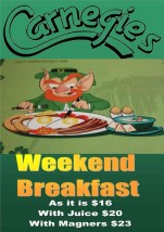 $16 Weekend Breakfast at Carnegies Bar & Restaurant