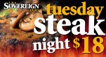 $18 Steak Night at The Sovereign Arms