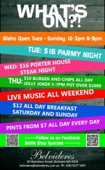 $16 Parmy Night at Belvideres