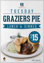 $15 Graziers Pie at Albion Hotel