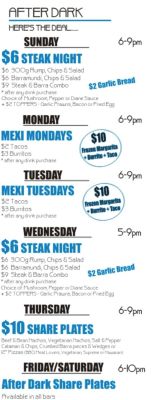 $10 After Dark Share Plates at Royal George Hotel