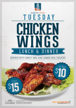 $10 1/2 kg Chicken Wings at Albion Hotel