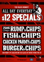 $12 All Day Specials at Brass Monkey