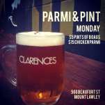 $20 Parmi & Pint at Clarences