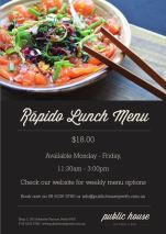 $18 Rapido Lunch Menu at Public House