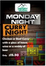$19.90 Curry Night at Mount Henry Tavern