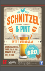 $20 Schnitzel & Pint at The Bentley Hotel