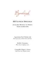 $15 Lunch Specials at The Byrneleigh