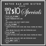 $10 Chicken Parmi at Metro bar and bistro