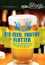 $15 Feed, Frothy & Flutter at The Brook Bar & Bistro