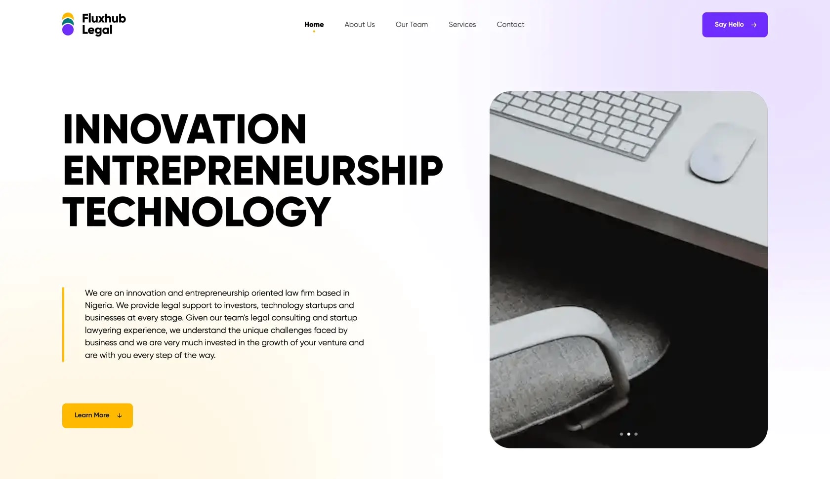 Fluxhub Legal, a legal services site built in Nuxt and TypeScript