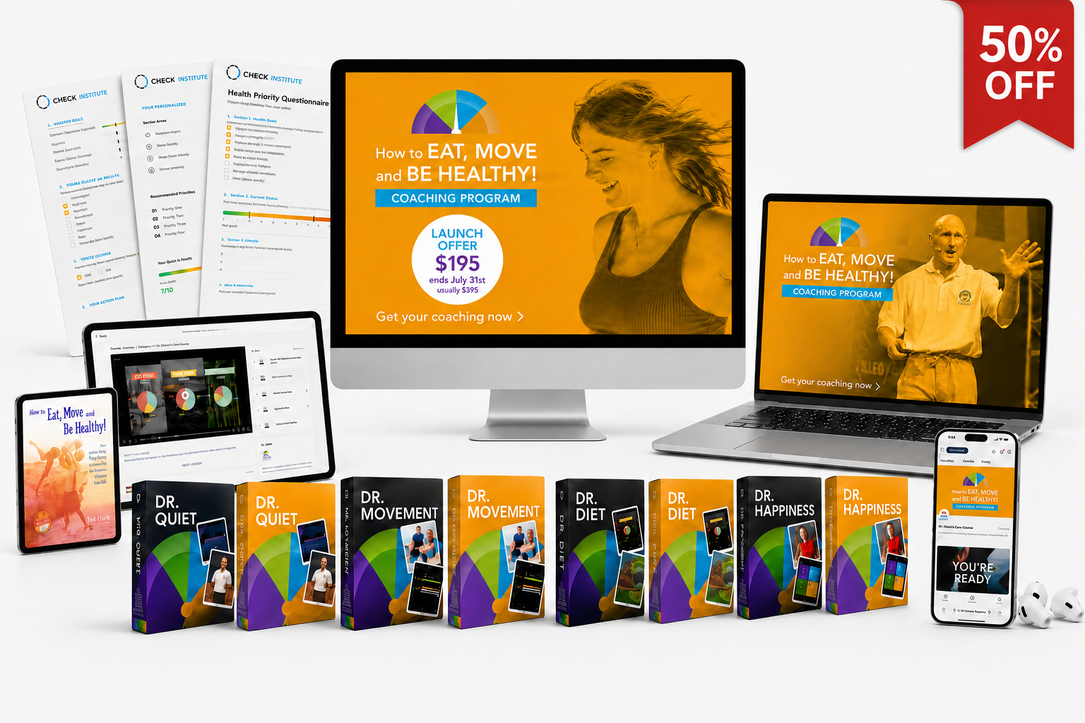 The How to Eat, Move & Be Healthy! Coaching program — course platform, eBooks, assessments and bonus resources