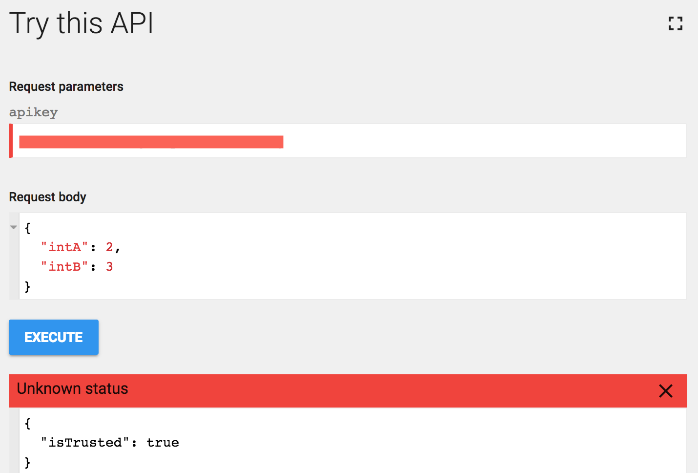 Apigee - developer portal try it with api key