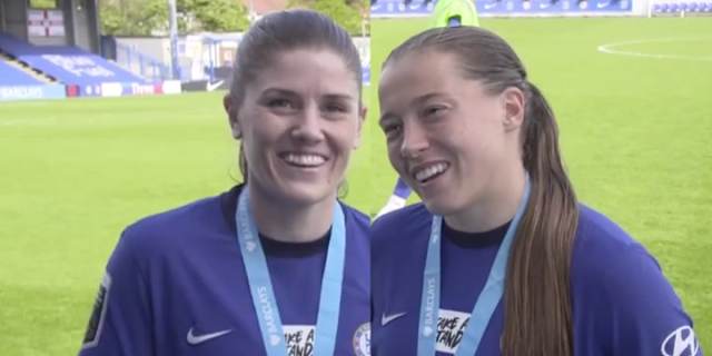 Winning Trophies Is What We Re Here For Fran Kirby And Maren Mjelde Post Match Official Site Chelsea Football Club
