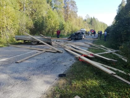 Под Вожегой «Рено» врезался в отсоединившийся от другого авто прицеп: водитель погиб