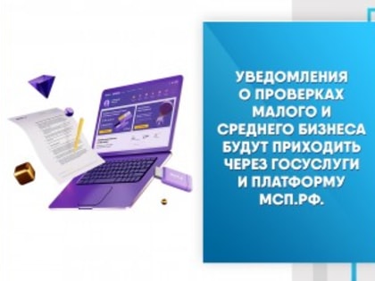 Уведомления о проверках малого и среднего бизнеса будут приходить через Госуслуги и платформу МСП.РФ