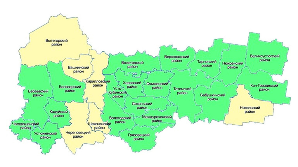 Карта вологодской области с городами и поселками подробная с дорогами и деревнями