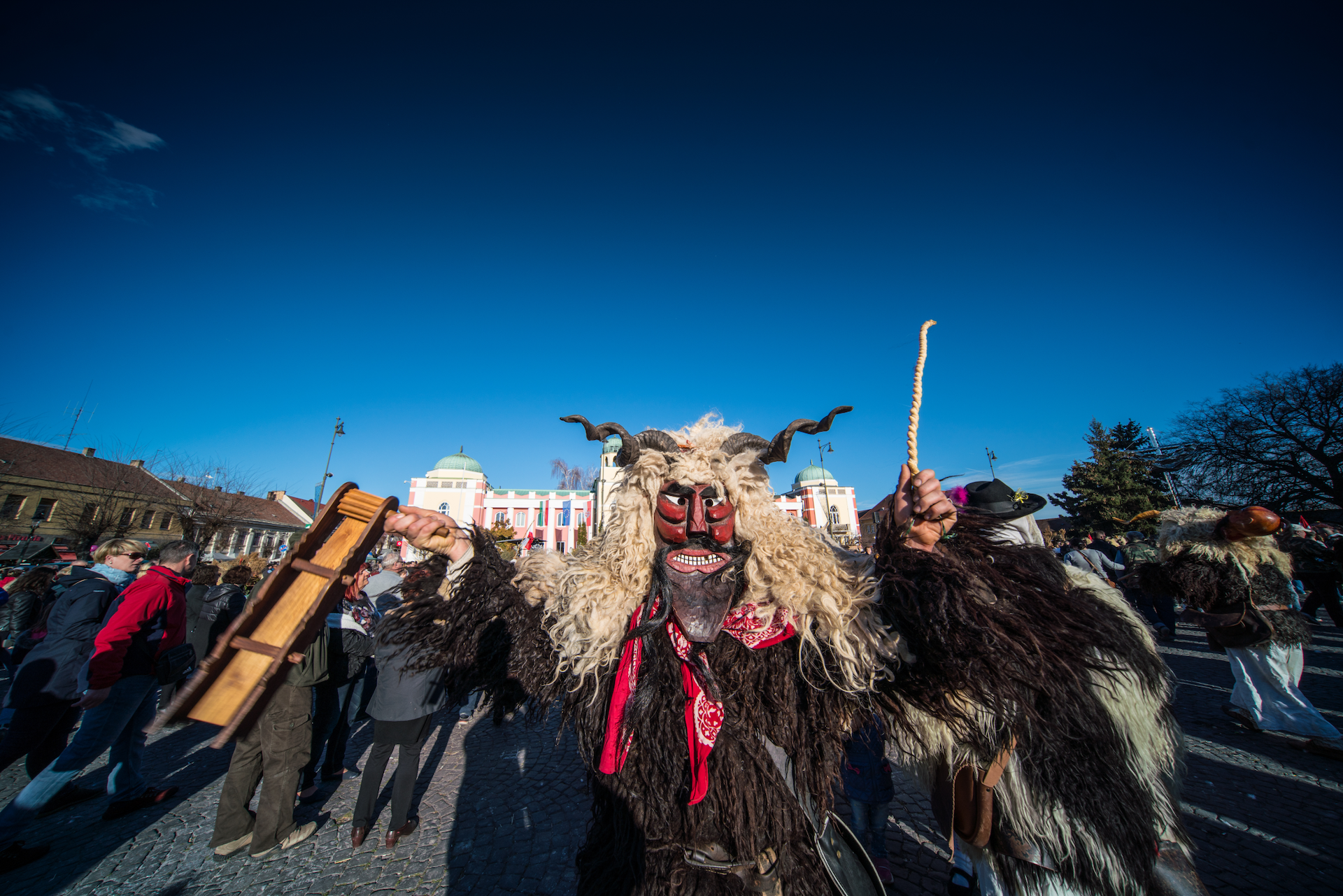 Busójárás in Mohács, Ungarn an Karneval