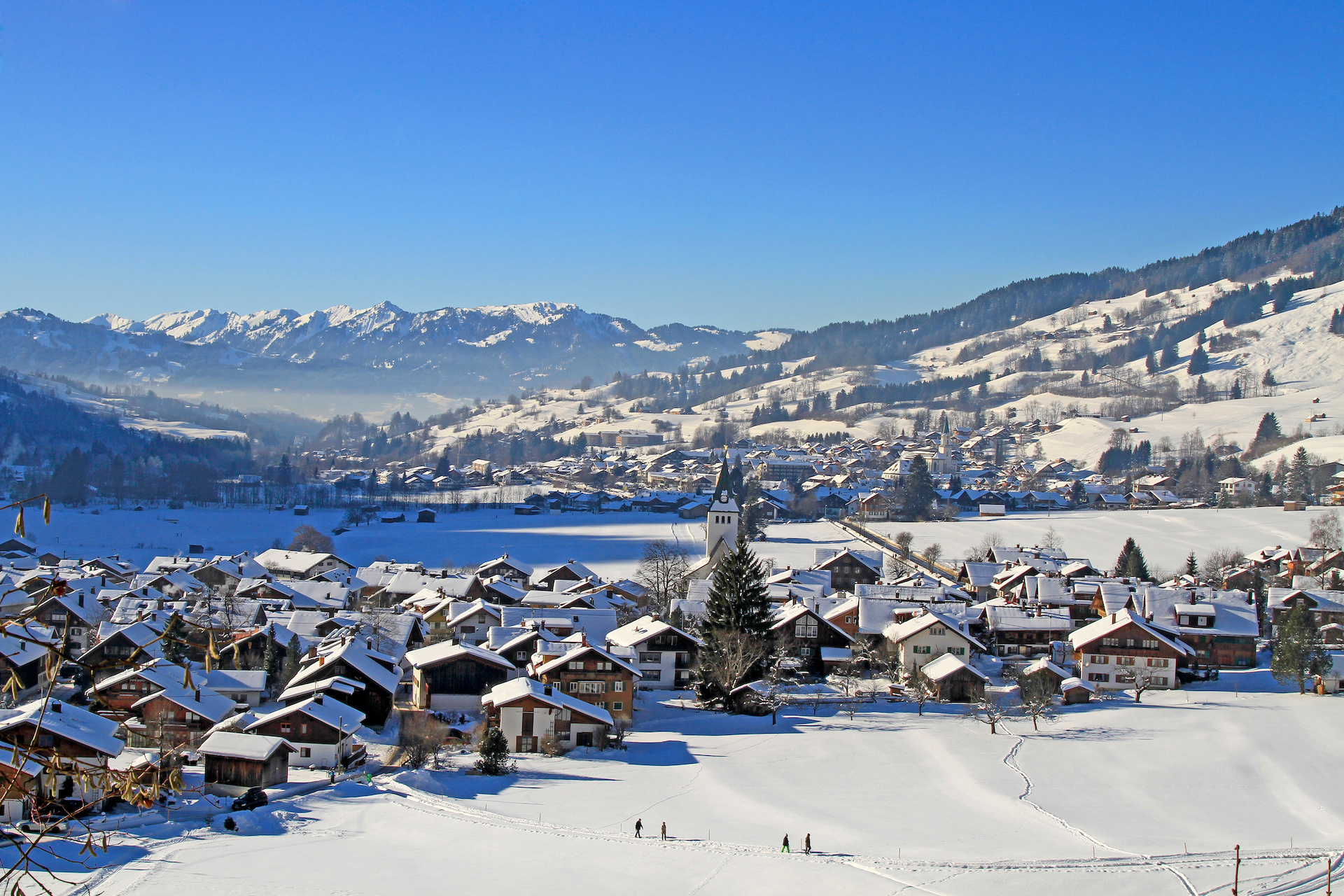 Skigebiet in Bad Hindelang im Allgäu