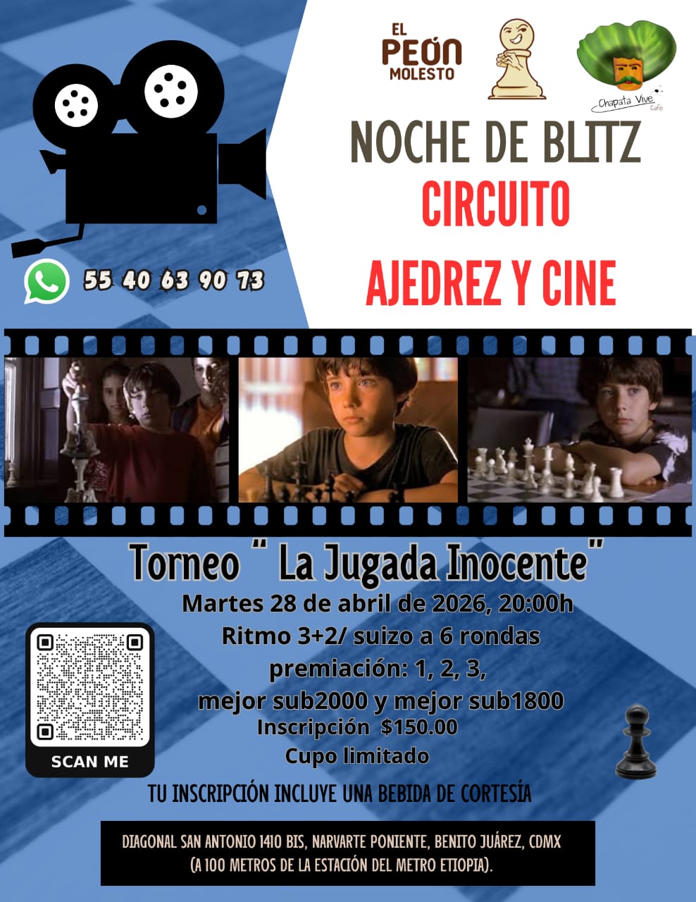 Circuito Blitz de Ajedrez y Cine 