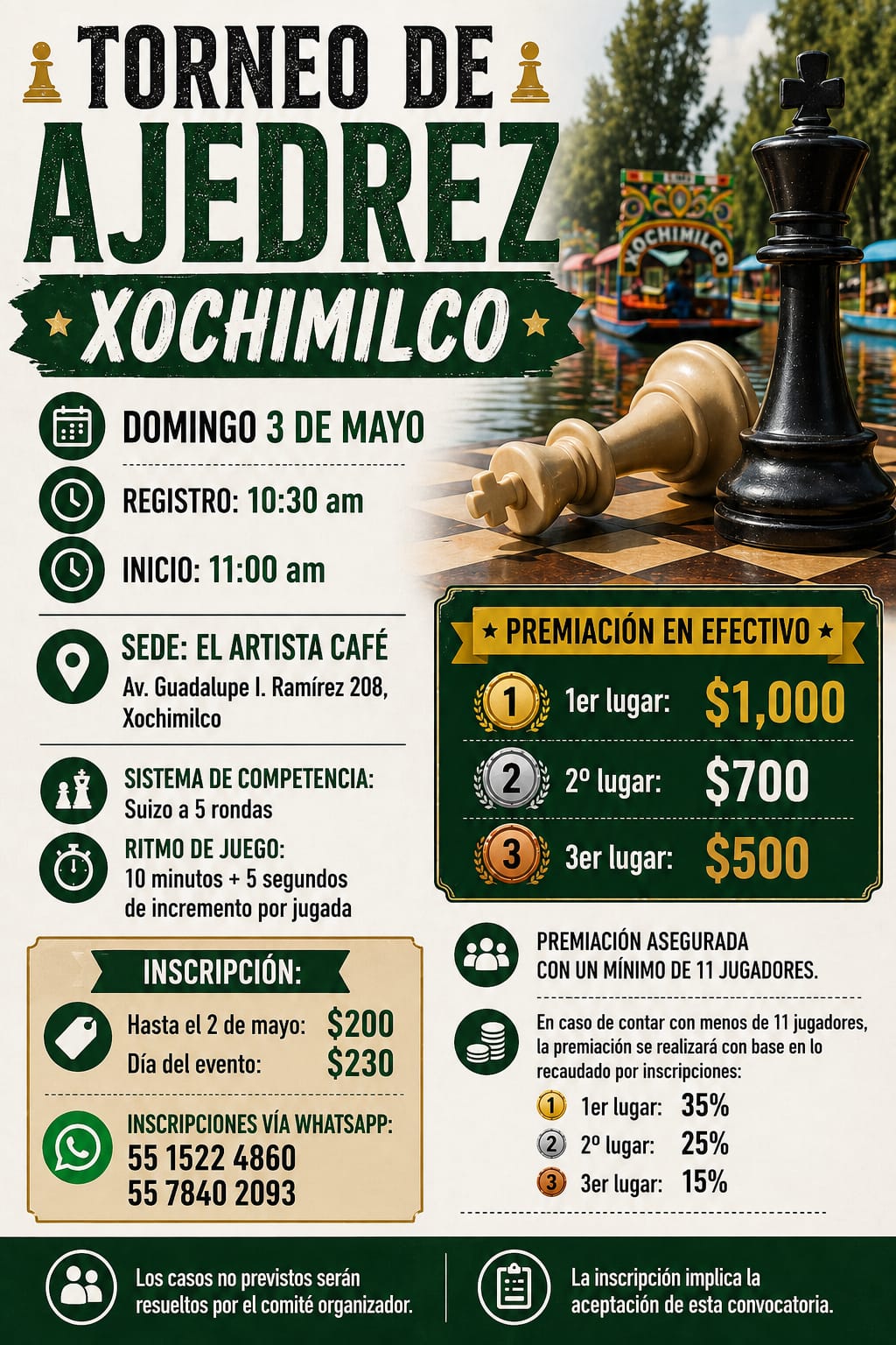 Torneo de ajedrez Xochimilco "el artista café" 