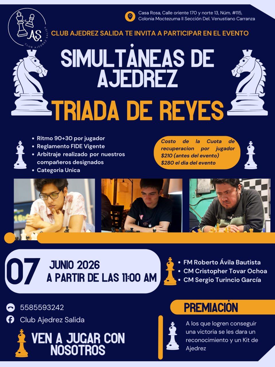 Simultáneas de Ajedrez Triada de Reyes