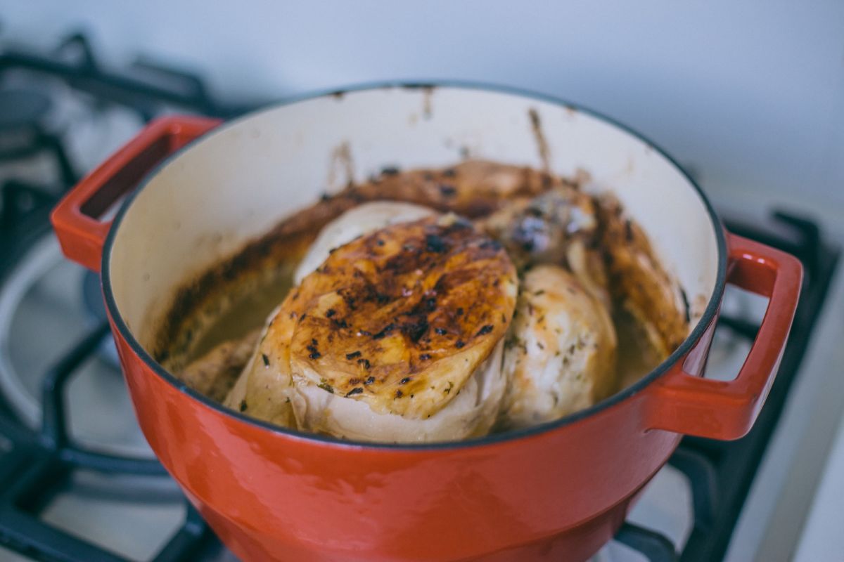 Maltese Whole Roast Chicken with White Wine Sauce