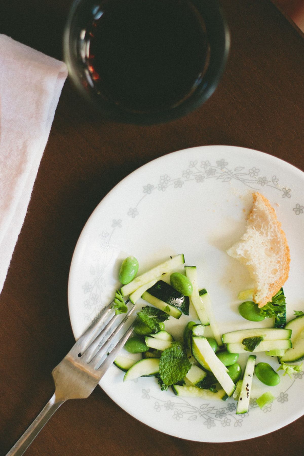 Raw Zucchini Salad with White Balsamic Vinaigrette