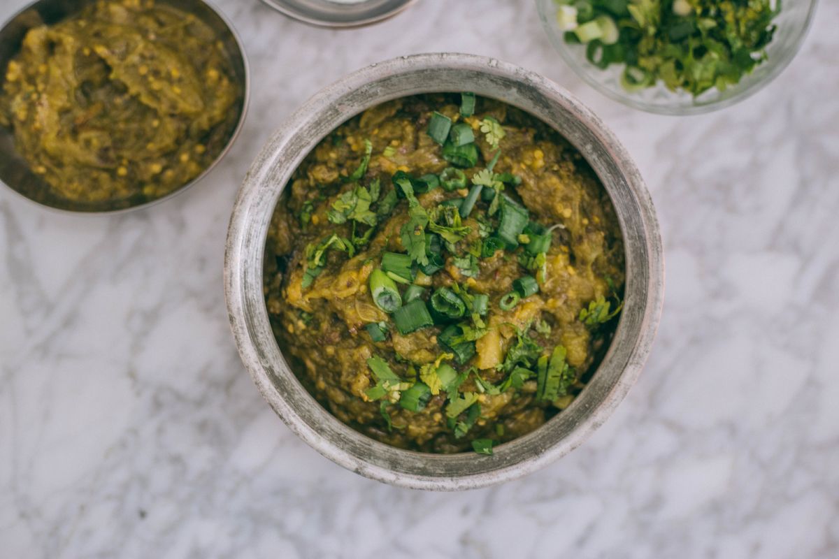 Baingan Bharta Recipe: Indian Spiced Roasted Eggplant Mash