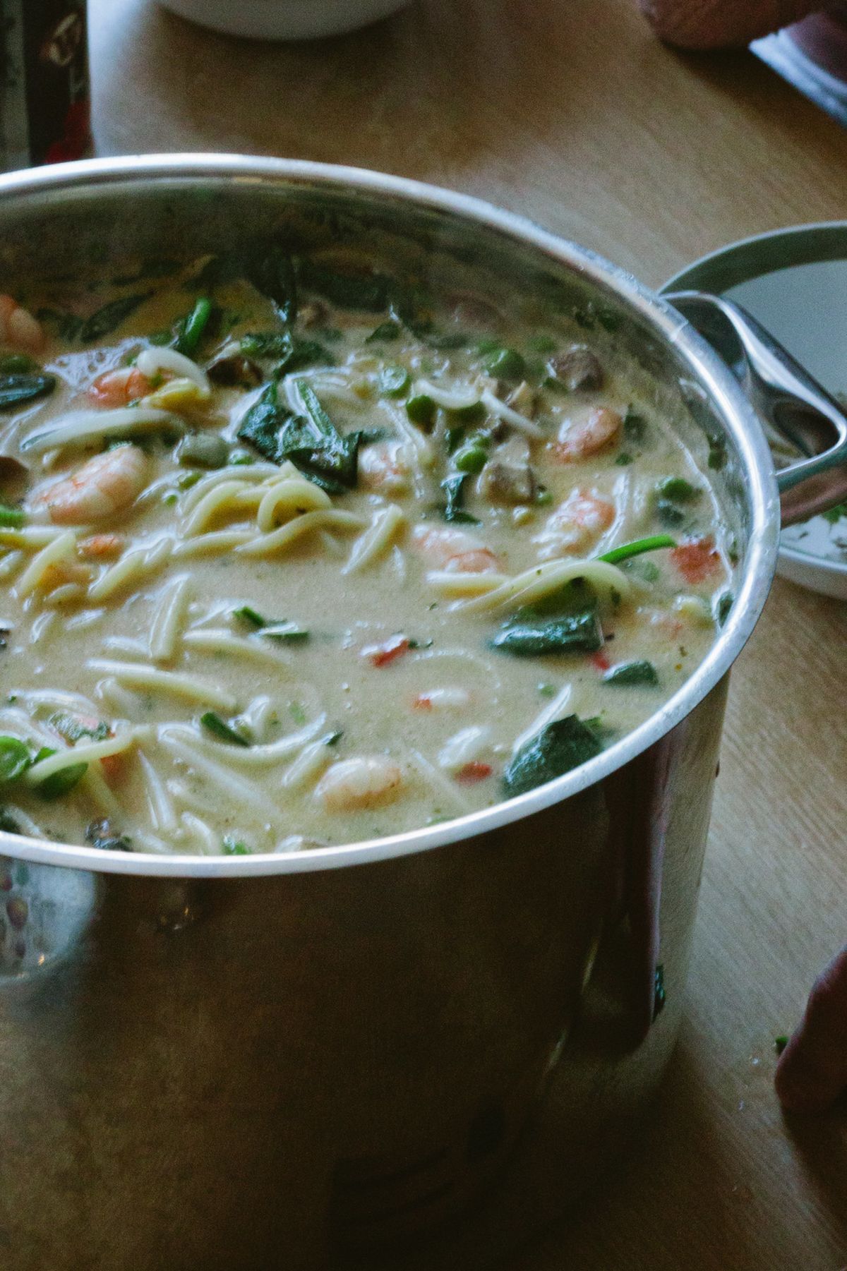 Thai Green Curry Noodle Soup with Shrimp