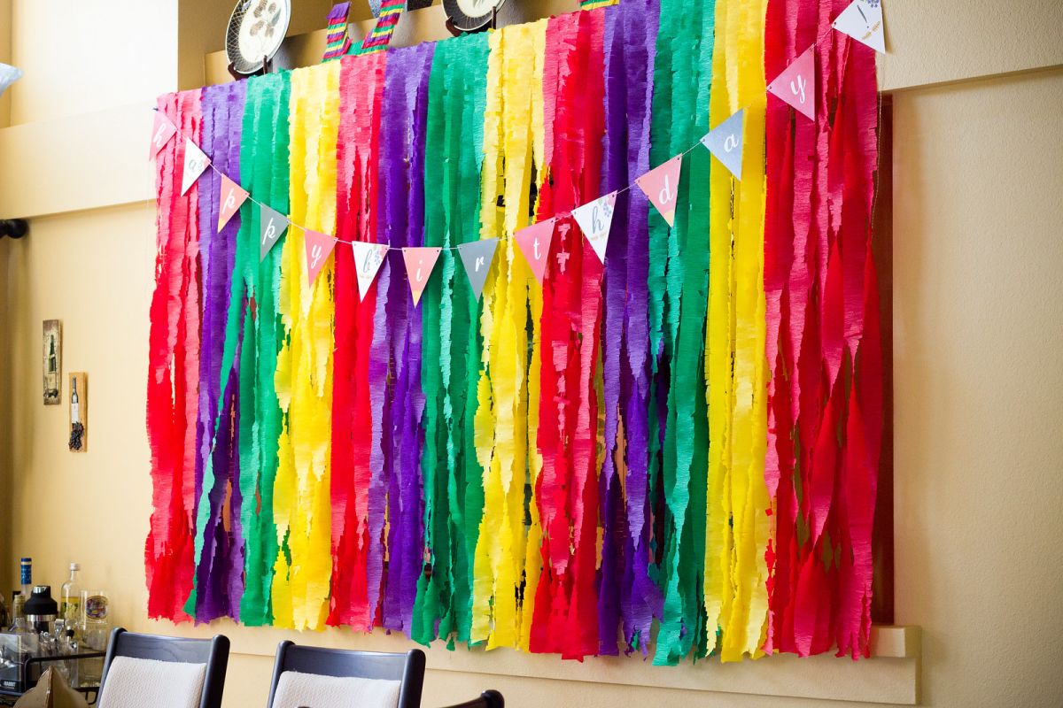 DIY Fringed Streamer Backdrop Supal Desai