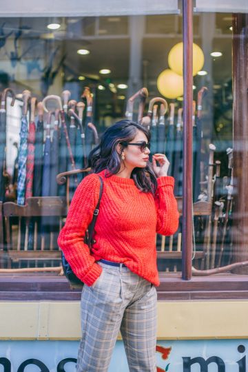 A Cozy Sweater & Plaid Pants