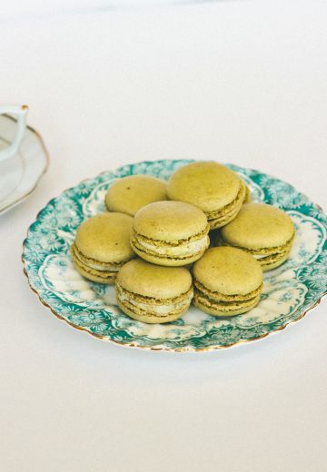 Pistachio Macarons with Lemon Cardamom Cream Cover Image