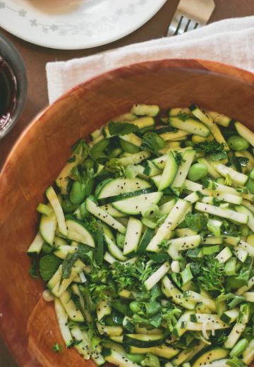 Raw Zucchini Salad with White Balsamic Vinaigrette Cover Image