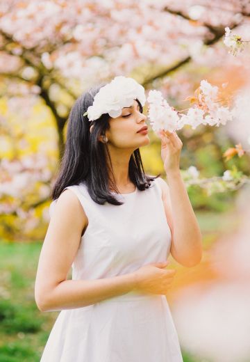 Floral Princess in a White Linen Dress Cover Image