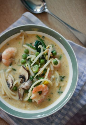 Thai Green Curry Noodle Soup with Shrimp Cover Image